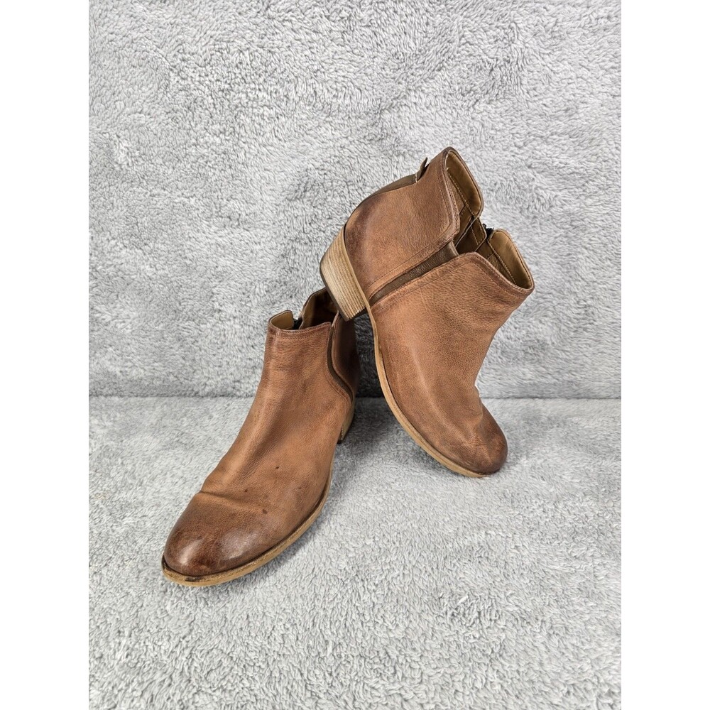 Clarks Maypearl Ramie Boot Women Size 9 Brown Leather Bootie Block Heel Comfy